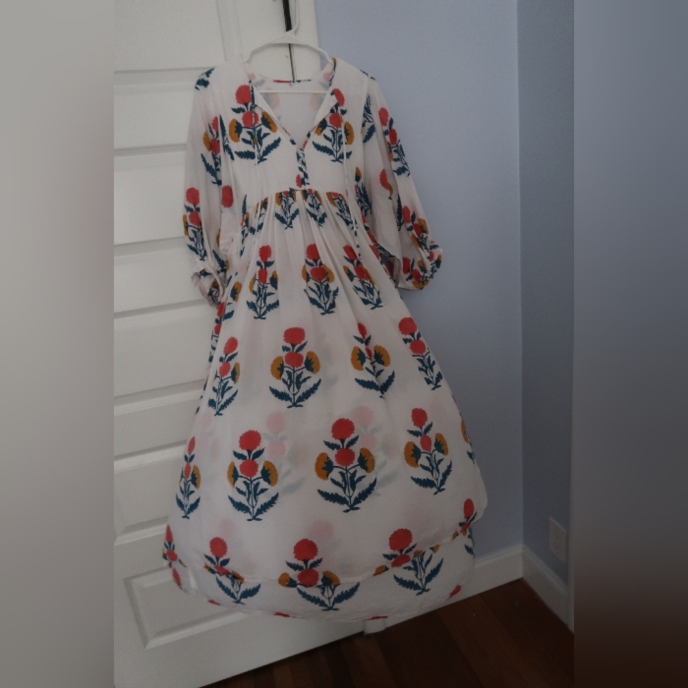 India Cotton Hand Block Print Dress